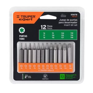 Juego de 12 puntas torx combinadas largo 2" - TRUPER