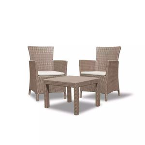 Jgo 2 Sillas/Mesa Rattan P/Exterior Capuchino - KETER