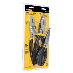 Juego de 3 pinzas, mangos de PVC - PRETUL