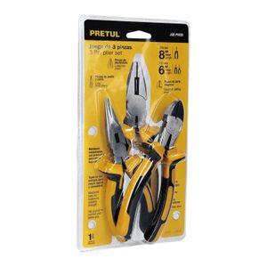 Juego de 3 pinzas 3 mango Comfort Grip - PRETUL