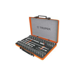 Juego de 42 herramientas cuadro 1/2" std y mm para mecánico - TRUPER