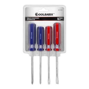 Jgo 4Pz Desarmadores M/Pvc Toolbasix - TOOLBASIX