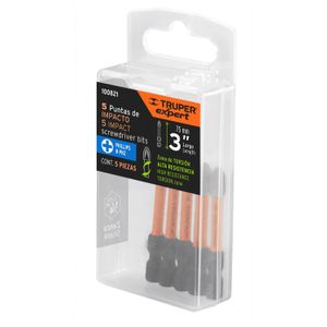 Estuche con 5 puntas de cruz PH2 de impacto largo 3" - TRUPER