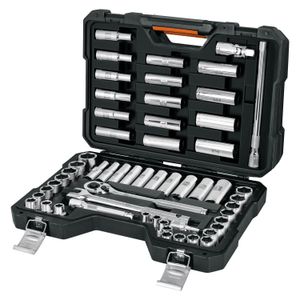 Juego de 56 herramientas cuadro 1/2" std y mm para mecánico - TRUPER
