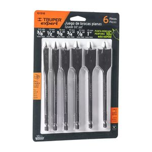 Juego de 6 brocas planas o de manita para madera - TRUPER