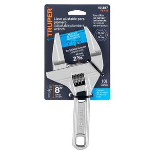 Llave ajustable 8" para plomero apertura 3" - TRUPER