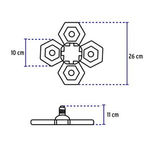 Luminario de LED 100 W, aluminio con 4 paneles abatibles - VOLTECK