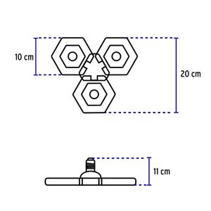 Luminario de LED 65 W, aluminio con 3 paneles abatibles - VOLTECK