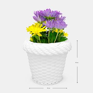 Maceta Tejida Dagua 18Cm Blanco - FERCON