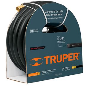 Manguera de hule para compresor, 15 m x 1/4" - TRUPER