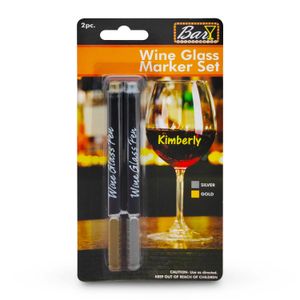 Marcador Para Vidrio Dorado/Plateado - BAR ACCESORIES