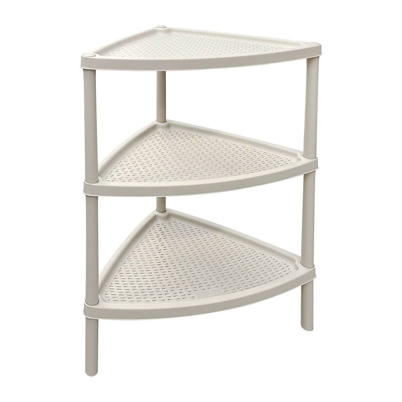 Mesa-triangular-multiusos-de-plastico-rigido-de-3-niveles-con-diseño-tipo-SHIA-similar-a-tejido-de-apariencia-artesanal