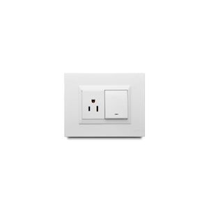 Mixto Interruptor + Toma Plura Blanco - VETO