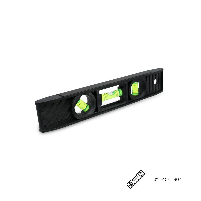 Nivel-pequeño-tipo-torpedo-de-20-cm-con-base-magnetica-y-3-visores-grandes-de-inclinacion-de-0º-45º-y-90º