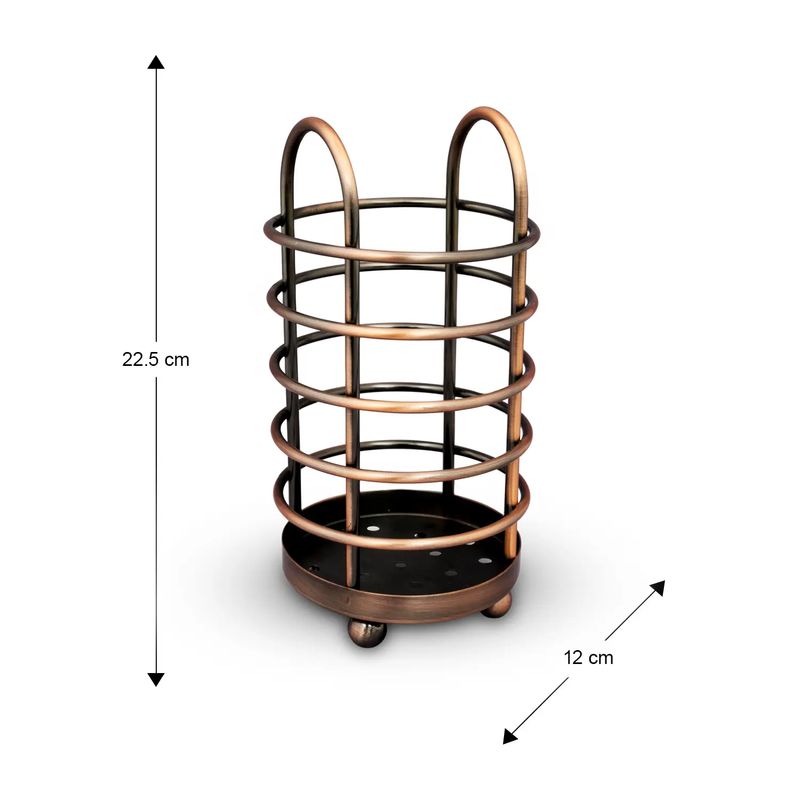 Organizador-Metal-Porta-Cubierto-Cobre-Antigu