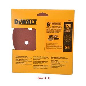 Pack 5 Lijas Auto Adherente 6" N.120 Dewalt - DEWALT