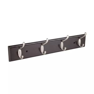 Perchero para pared con 4 ganchos satinados - HERMEX