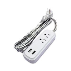 Regleta 2 Tomas Con Usb Blanca
