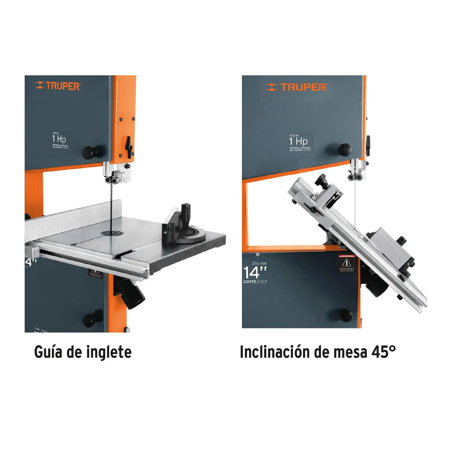 Sierra de mesa 10 , 2-1/2 HP (1900 W), con base, Truper, Sierras