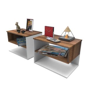 Juego D/Mesas D/Noche Pekin Nuez - MUEBLE FACIL