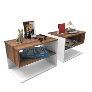 Juego D/Mesas D/Noche Pekin Nuez - MUEBLE FACIL