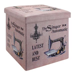 Pouffe D/Almacenamiento Plegable Maq D/ Coser - BASIC LIVING
