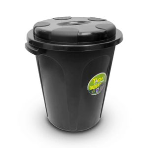 Tacho De 42Lts C/Tapa Negro - PLAPASA