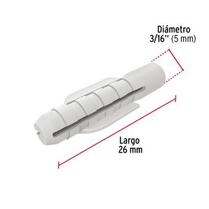 Bolsa con 50 taquetes de plástico 3/16" - FIERO