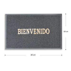 Tapete D/Entrada Bienvenido Gris 50X80Cm - CASTER