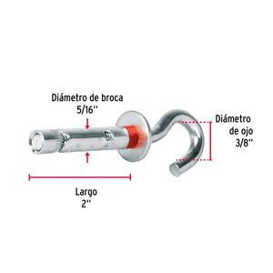 Bolsa con 4 taquetes expansivos 8x45 mm con armella abierta - FIERO