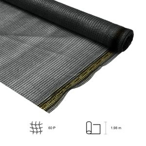 Tela Sombra 60P Negro C/M Ancho 1.98Mt Precio por cada metro - WRT