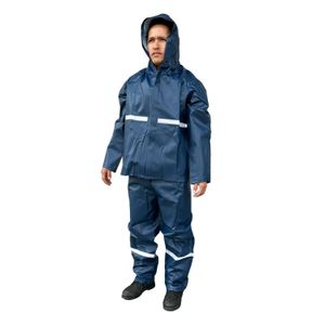 Terno Impermeable Pvc C12 Xl Azul Cinta Reflec - PROTECZIONA