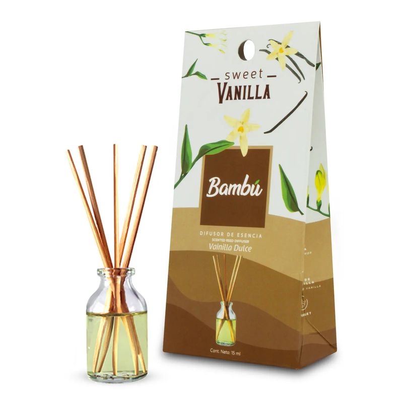 Ambiental-en-varitas-con-recipiente-de-vidrio-con-aroma-a-VAINILLA-DULCE--pack-x-1-frasco---5-varitas-de-bambu