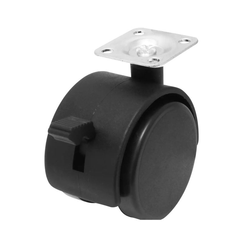 Garrucha-de-2-pulgadas-con-2-llantas-de-nylon-rigido-plataforma-360º-y-freno-de-pie.-CARGA-LIVIANA-de-30-kg.