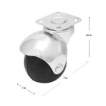 Garrucha-de-2-pulgadas-con-llanta-esferica-de-caucho-macizo-y-plataforma-360º.-CARGA-LIVIANA-de-25-kg.
