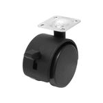 Garrucha-de-1-1-2-pulgada-con-2-llantas-de-nylon-rigido-plataforma-360º-y-freno-de-pie.-CARGA-LIVIANA-de-25-kg.