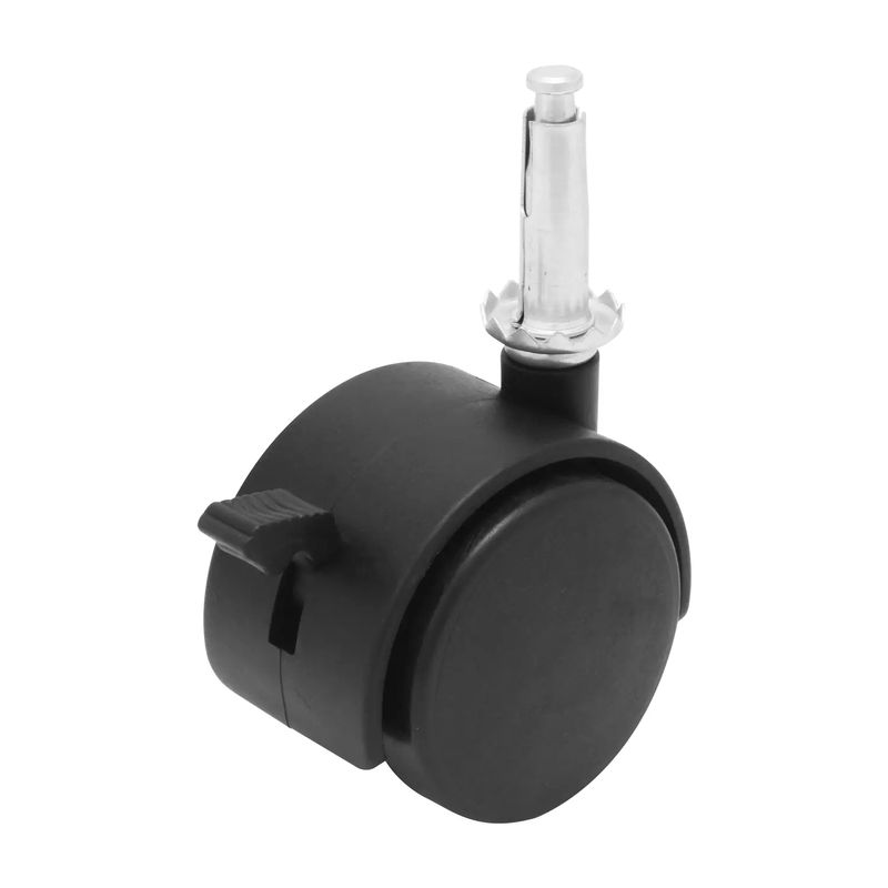 Garrucha-de-2-pulgadas-con-2-llantas-de-nylon-rigido-anclaje-de-360º-y-freno-de-pie.-CARGA-LIVIANA-de-30-kg.