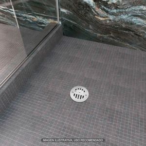 Rejilla de piso de aluminio y acero inoxidable. Ideal para instalaciones de tuberías de 44 mm o 1-3/4 pulgadas. - FV