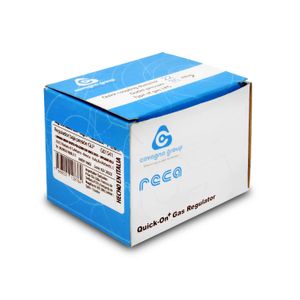 Regulador de GAS de baja presión metálico de uso DOMÉSTICO de 3kg/h con indicador de nivel de gas. - RECA