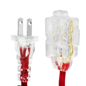 Extensión Eléctrica con 3 tomas, con configuracion NEMA 1-15 para su plug macho y hembra. Fabricada con un cable flexible - CORDS