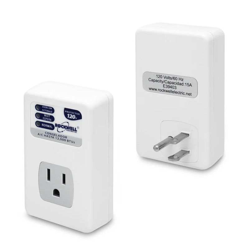 Protector-de-voltaje-de-4-x-9.5-x-5.7-cm-de-1-toma-aterrizada.-Ideal-para-refrigerador-y-aire-acondicionado.