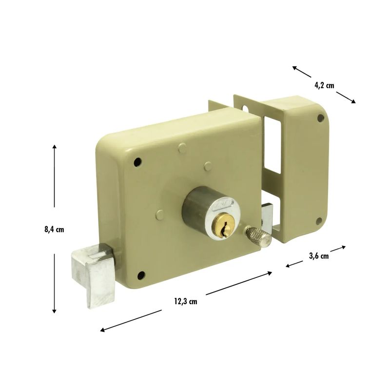 Cerradura Sobreponer Cilindro 4cm Seguridad Hogar TN0015