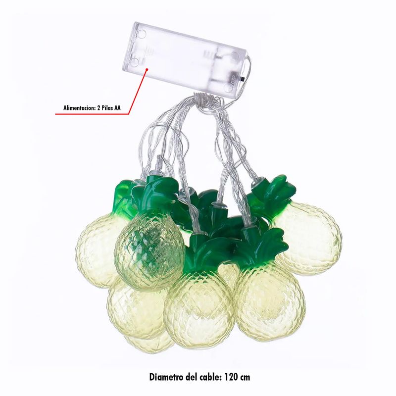 Juego-de-luces-decorativas-plasticas-de-1.2-metros-con-diseño-similar-a-MINI-PIÑAS-REDONDAS-de-luz-LED-calida.