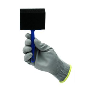 Brocha de esponja rectangular con punta en V angulada y mango plástico rígido de 10.5 cm. Ideal para acabados. - WRT