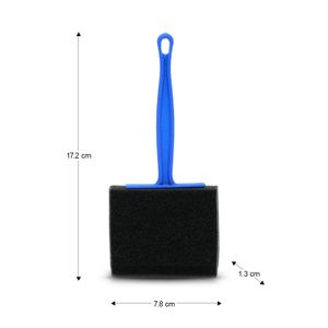 Brocha de esponja rectangular con punta en V angulada y mango plástico rígido de 10.5 cm. Ideal para acabados. - WRT