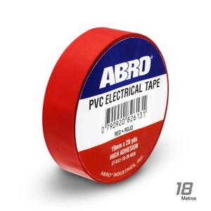 Taipe eléctrico autoextinguible de alta adhesión; de 18.2 metros x 1.9 cm de grosor de cinta. - ABRO