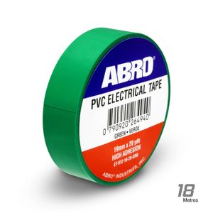 Taipe eléctrico autoextinguible de alta adhesión; de 18.2 metros x 1.9 cm de grosor de cinta. - ABRO