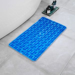 Tapete antideslizante para baño de 62 x 32 cm con textura masajeadora tipo PIESITOS y base multi ventosas. - DAMECOS