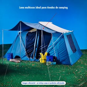 Lona para camping de 1 x 2 m; fabricada con fibras plásticas impermeables. Incluye 4 ojales de 2 cm c/u. - ORGILL