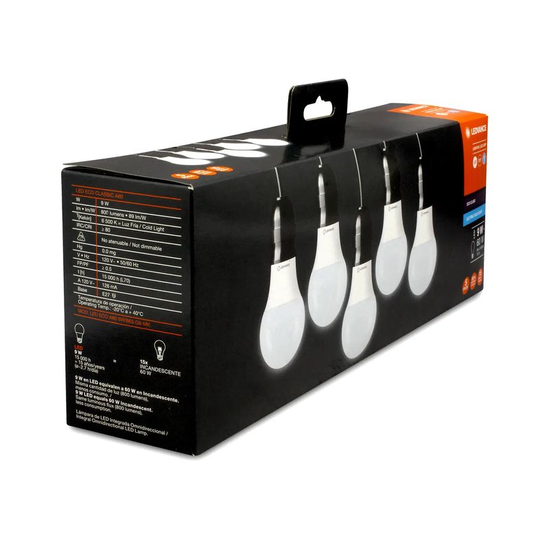 Pack-de-focos-LED-con-base-E27.-CARACTERISTICAS--9W-Luz-blanca-de-dia-800-lumens-vida-util-15.000-horas--pack-x-5
